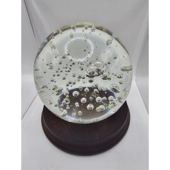 Vintage Large Crystal Controlled Bubble Art Glass Paperweight‎ - Picture 4 of 8